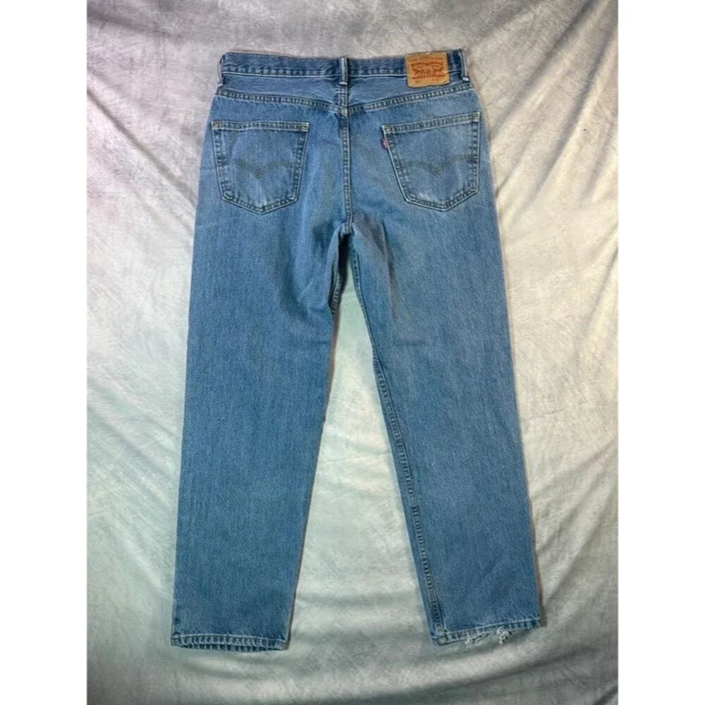 Levi’s 550 Relaxed Fit Straight Leg Denim Jeans 36x33 Blue Faded
